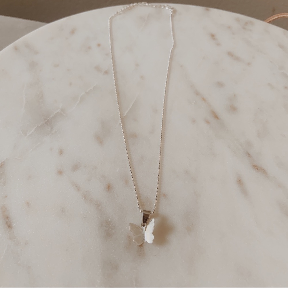 r e s t o c k e d | silver butterfly necklace✨ - Picture 6 of 10